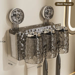 porte brosses dents gobelets transparent moderne texturé fixation suction salle bain