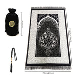 tapis prière ornements floraux rouge gris noir pochette prière traditionnel résistant lavage main İslam