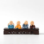 support encens bois naturel gravure décorative rustique artisanal objet religieux zen