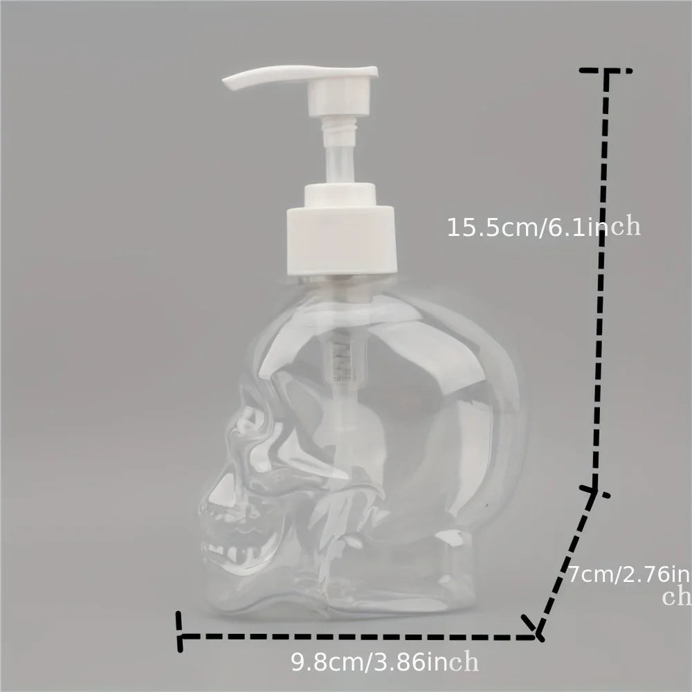distributeur savon liquide crâne noir transparent blanc moderne rechargeable pompe halloweenDecoration