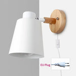 lampe murale moderne gris noir vert jaune blanc conique mate câble électrique prise interrupteur