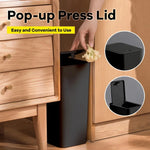 Poubelle de salle de bain 10L couleur bourgogne avec couvercle pop-up