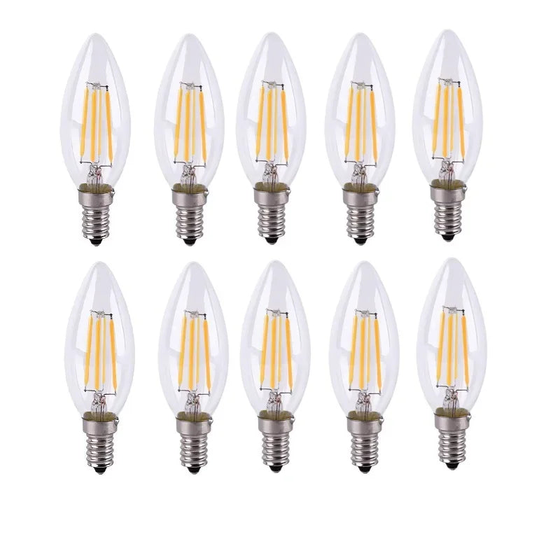 ampoule led bougie e14 filament doré vintage moderne décoration intérieur lustre blanc chaud