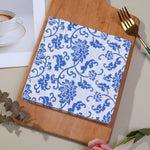 serviettes papier motif floral couleurs vives blanc bleu rouge jaune vert rose classique romantique
