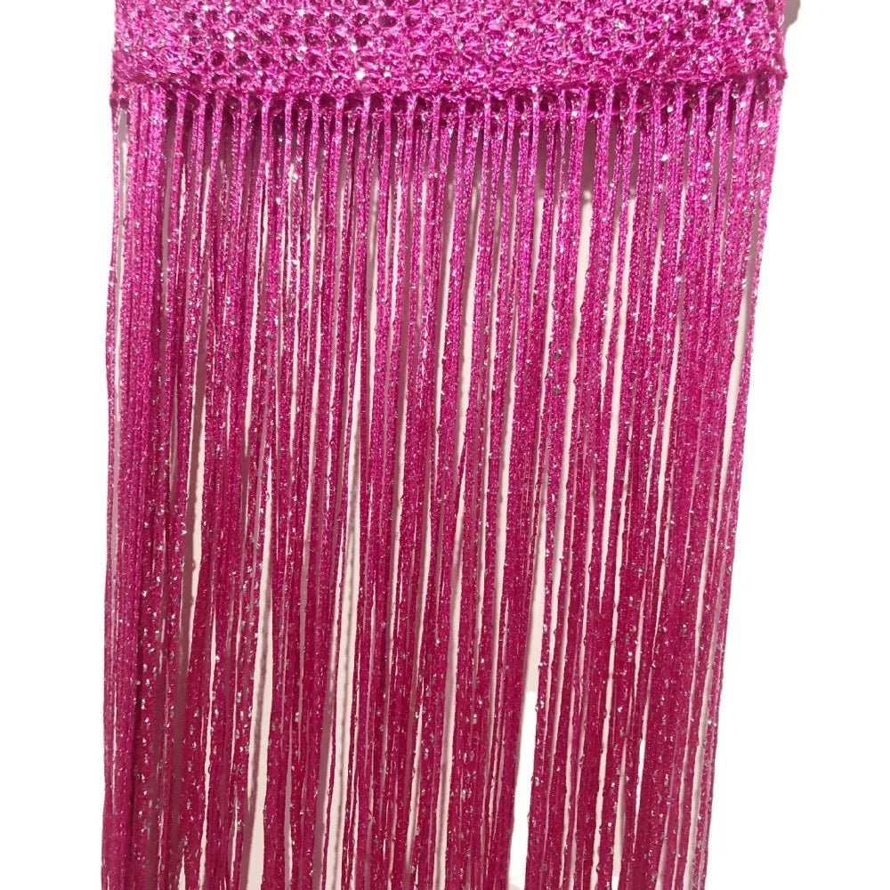 rideaux modernes argentés 1m 2m franges brillantes polyester translucides chambre
