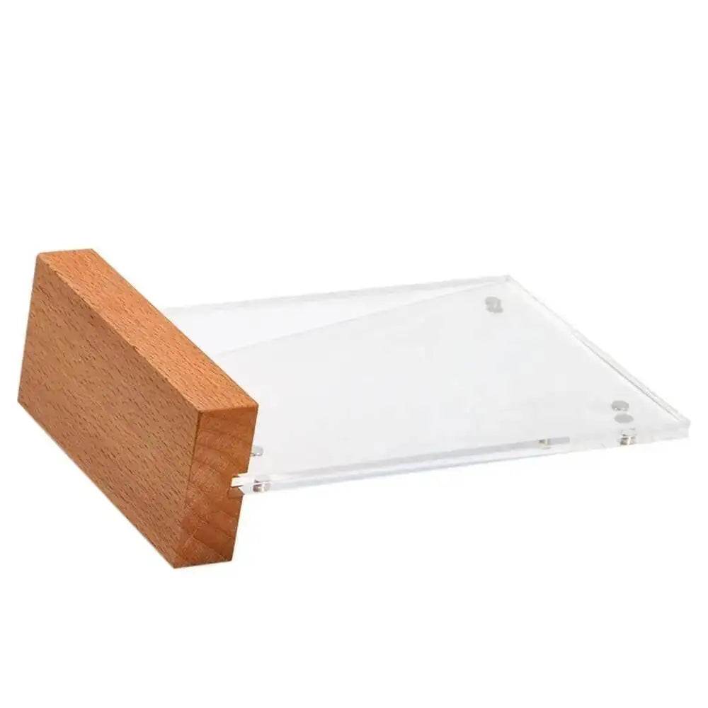 porte menu moderne acrylique bois clair fixation transparent support documents vertical horizontal