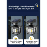 lampe murale solaire ip65 étanche led noir cadre doré verre opalin rétro capteur mouvement