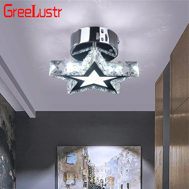 lampe étoile cristal led moderne transparent noire blanche