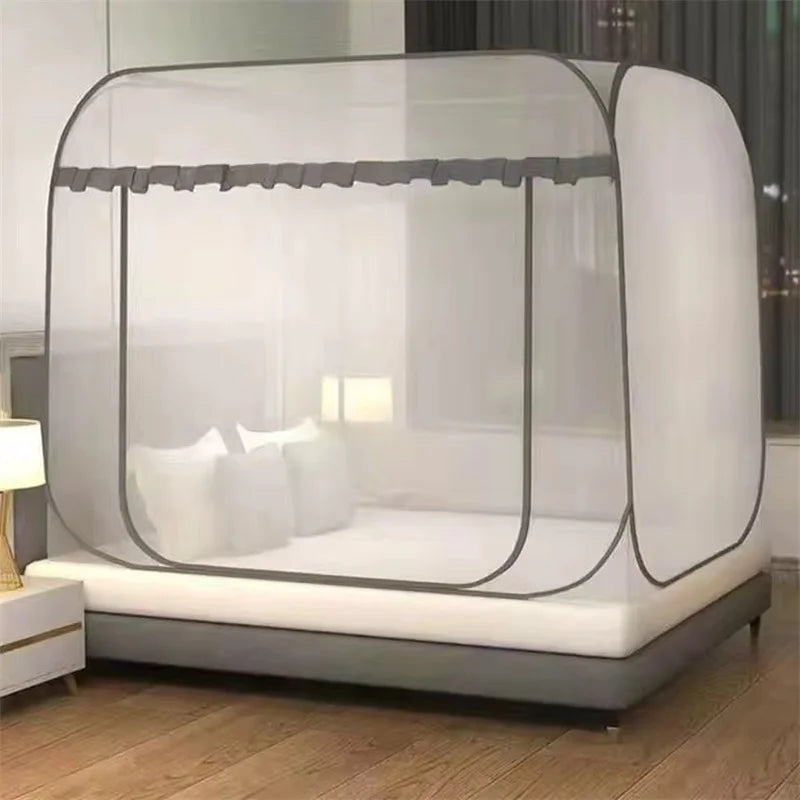 filet protection lit gris moderne pliable sans polyester coton durable voyage maison