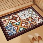 tapis sol multicolore patchwork moderne motifs géométriques floraux salle bain lavable machine absorbant