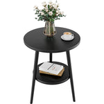 table ronde moderne étagère bois clair scandinave hauteur 55cm diamètre 38cm