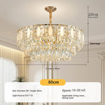 lustre doré cristal pendeloques classique moderne encastrée led 2000lm