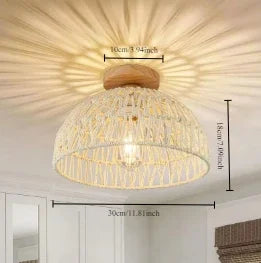 lampe suspendue tressée rotin naturel moderne 30cm 25cm sans ampoule lumière blanche chaude