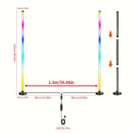 lampe sol led moderne controle app telecommande rgb noire 122cm haute qualité decoration intérieure