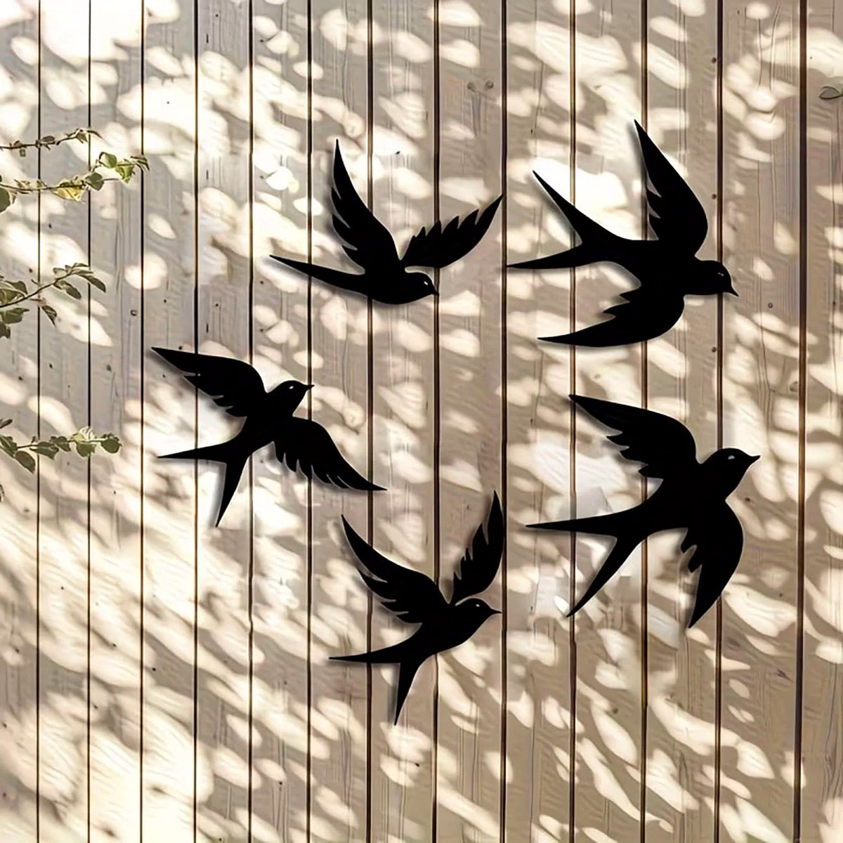 décoration murale oiseaux silhouettes noir adhésif moderne minimaliste