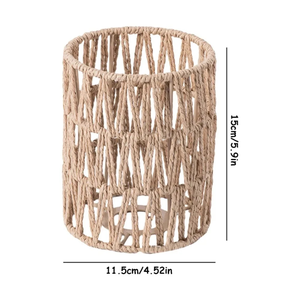 lampe suspendue tressée rotin beige moderne rustique abat jour 15cm diamètre 13cm anneau métallique