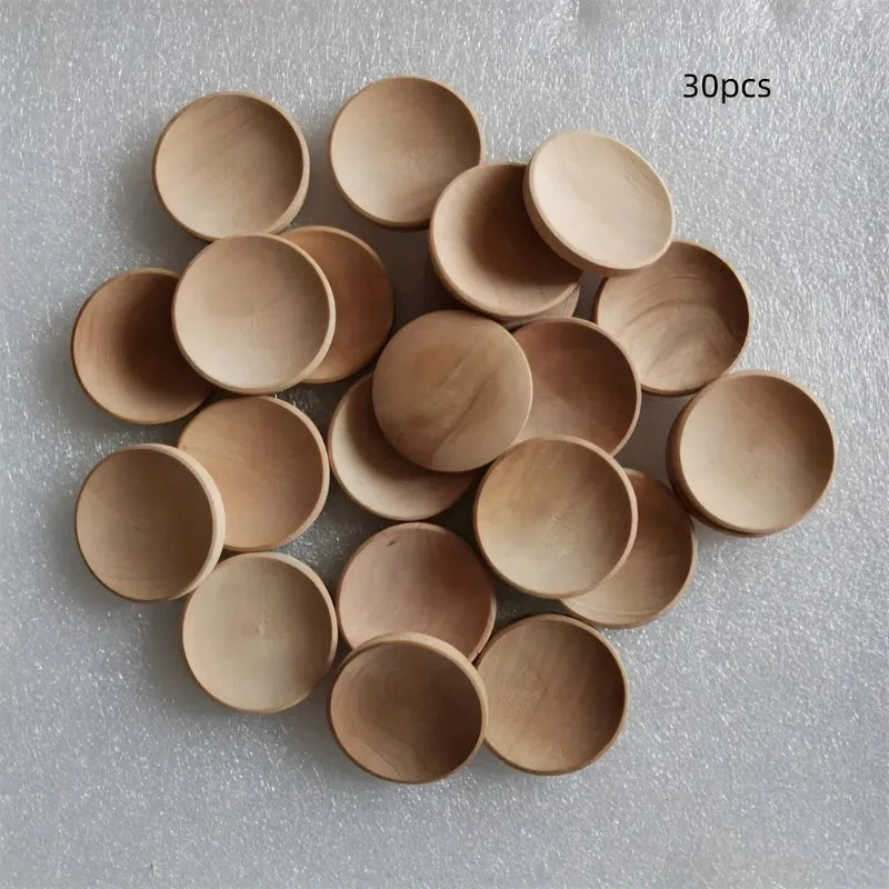 décorations bois boules naturelles simples paquet bricolage minimaliste 30 pièces 3.5cm
