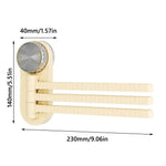 porte serviettes pliable moderne adhésif beige clair texture rayée serviettes grises dimension 230mm pratique