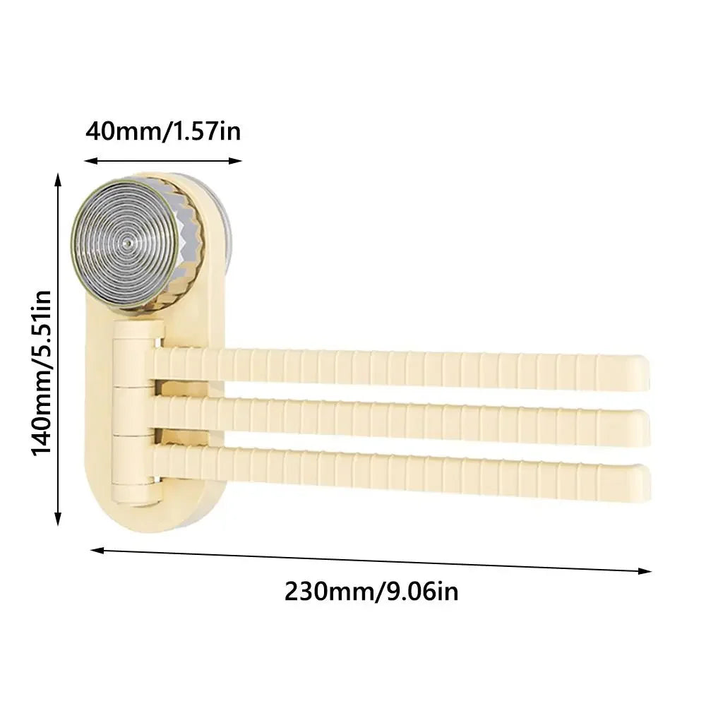 porte serviettes pliable moderne adhésif beige clair texture rayée serviettes grises dimension 230mm pratique
