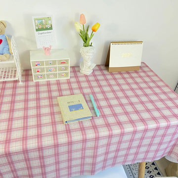 nappe rectangulaire carreaux bleu clair rose moderne polyester maison mariage fête
