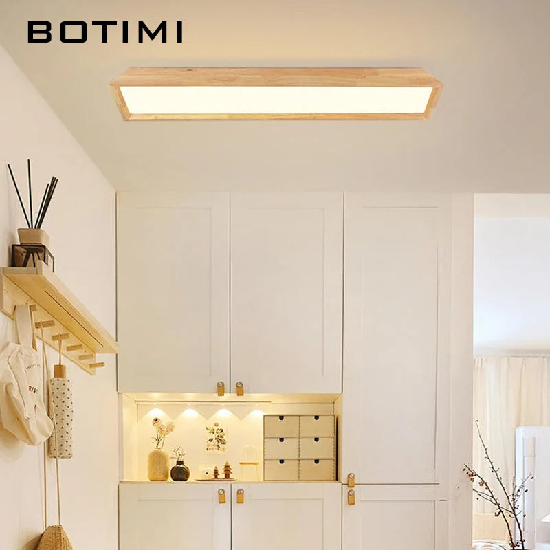 lampe led moderne bois naturel éclairage quotidien 15 30 mètres carrés télécommande intensity variable