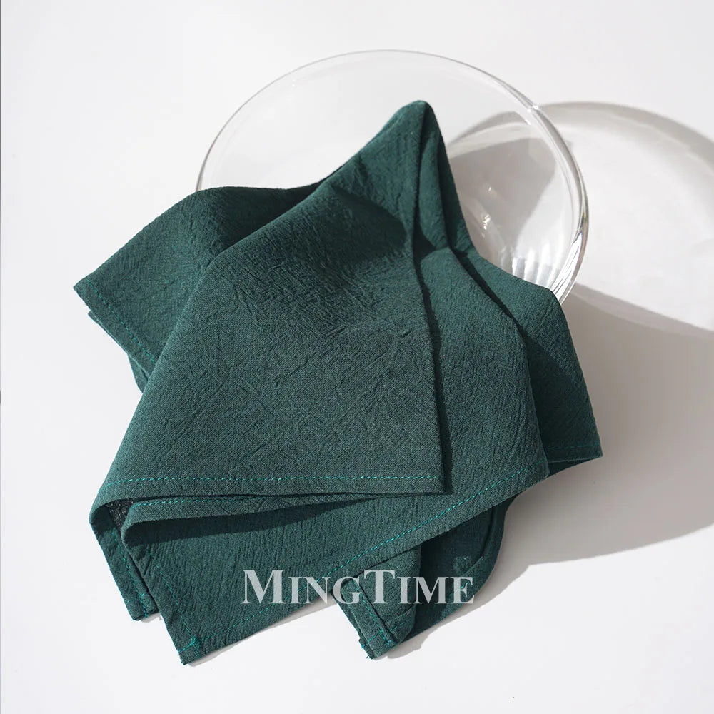 serviettes coton unies réutilisables classiques beige rose vert bleu marine table maison party