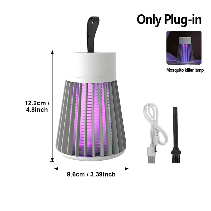 lampe anti moustiques rechargeable usb blanc noir rayures modernes compactes poignée notice câble