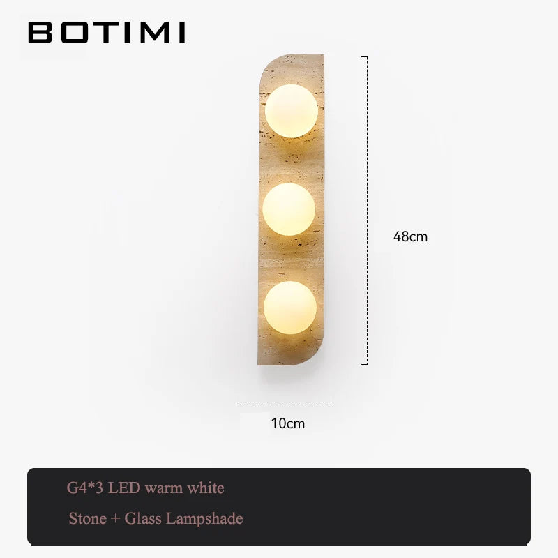 applique murale led moderne minimaliste japonais éclairage quotidien murale texture pierreOpaque globe luminaire