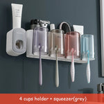 organisateur salle bain blanc gris moderne transparent brosse dents pot dentifrice brosse cheveux rasoir