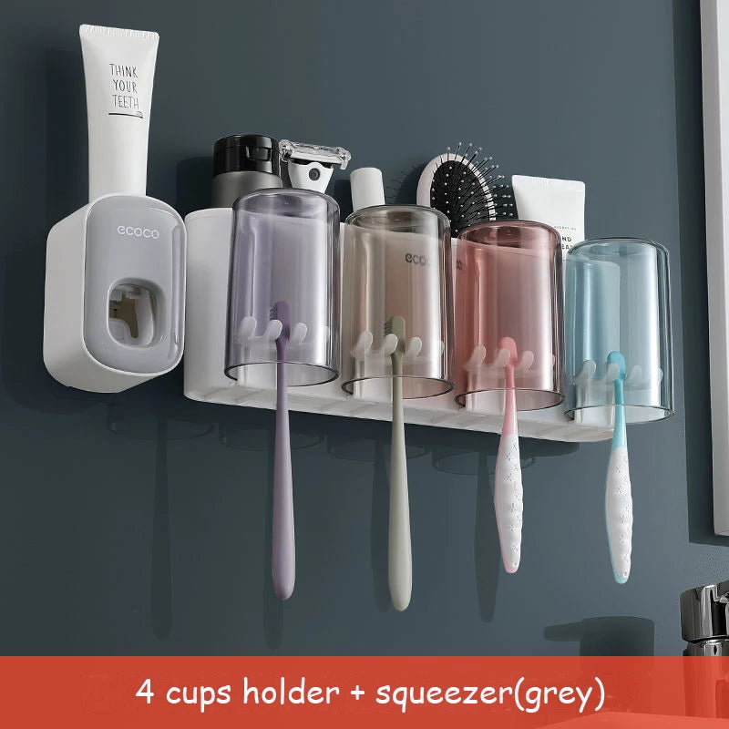 organisateur salle bain blanc gris moderne transparent brosse dents pot dentifrice brosse cheveux rasoir