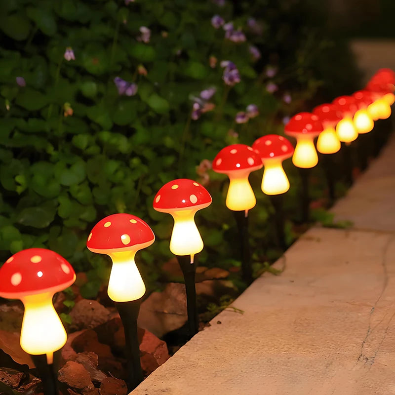 lampe solaire champignon rouge blanc moderne modes LED facile jardin extérieur nocturne festive