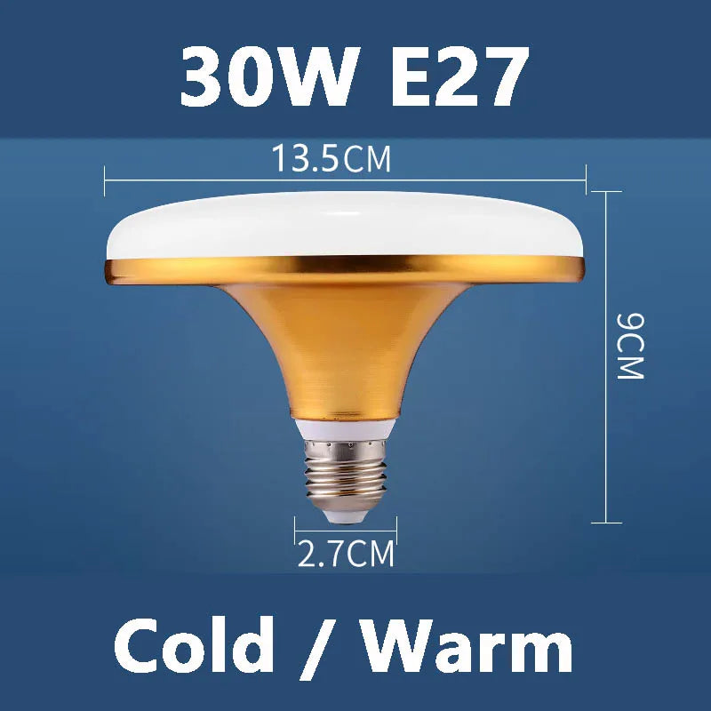 ampoule led ufo e27 ac 220v 15w 20w 30w 40w 50w 60w lumière froide