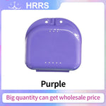 boîtes conservation prothèses dentaires violet bleu jaune rose blanc vert clips pratique compact