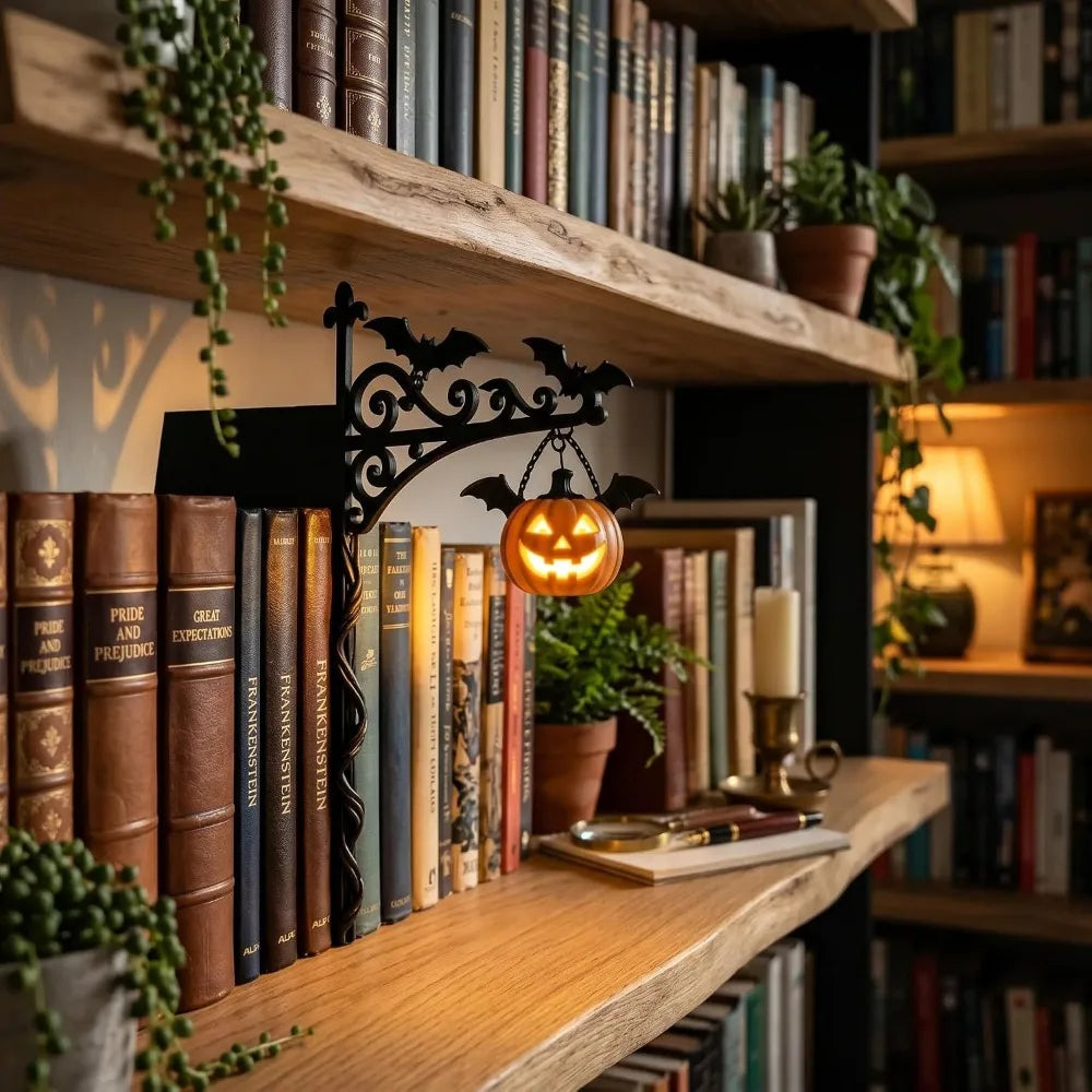 lanterne suspendue gothique halloween chauves souris sorcière clips noire résine souple