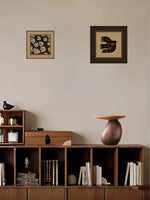 support décoration moderne plateau ovale marron clair foncé lisse opacité chambre salon présentoir rangement