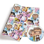 tissu patchwork disney aurora ariel cendrillon mickey bleu vert rose blanc coton 140x50cm