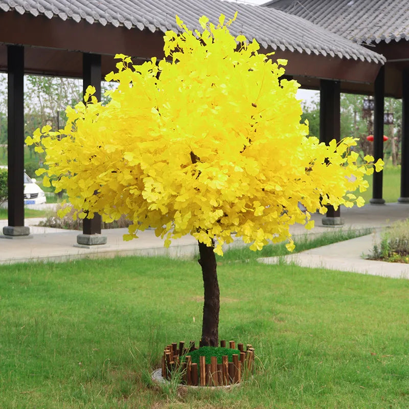 arbre artificiel vert feuilles moderne décoration jardin extérieur mariage scène souhait