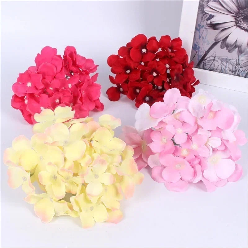 décoration florale artificielle hortensia soie bleu rose rouge violet blanc intérieur festive