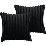 housses coussins décoratifs texturés moderne couleur noir orange beige jaune gris doux pelucheux salon
