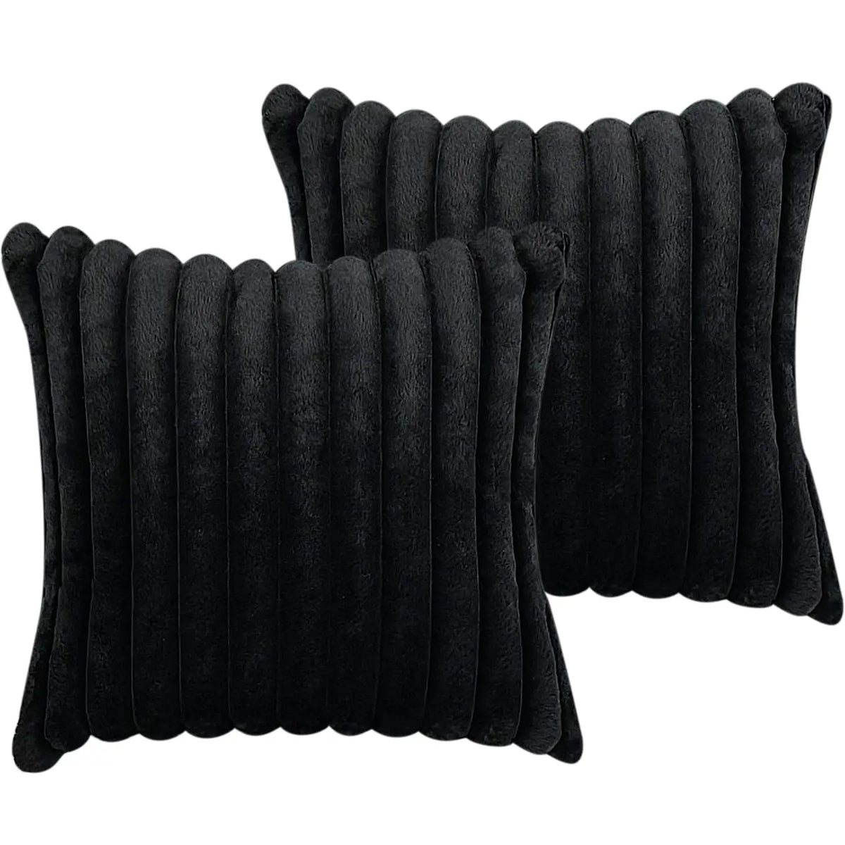 housses coussins décoratifs texturés moderne couleur noir orange beige jaune gris doux pelucheux salon