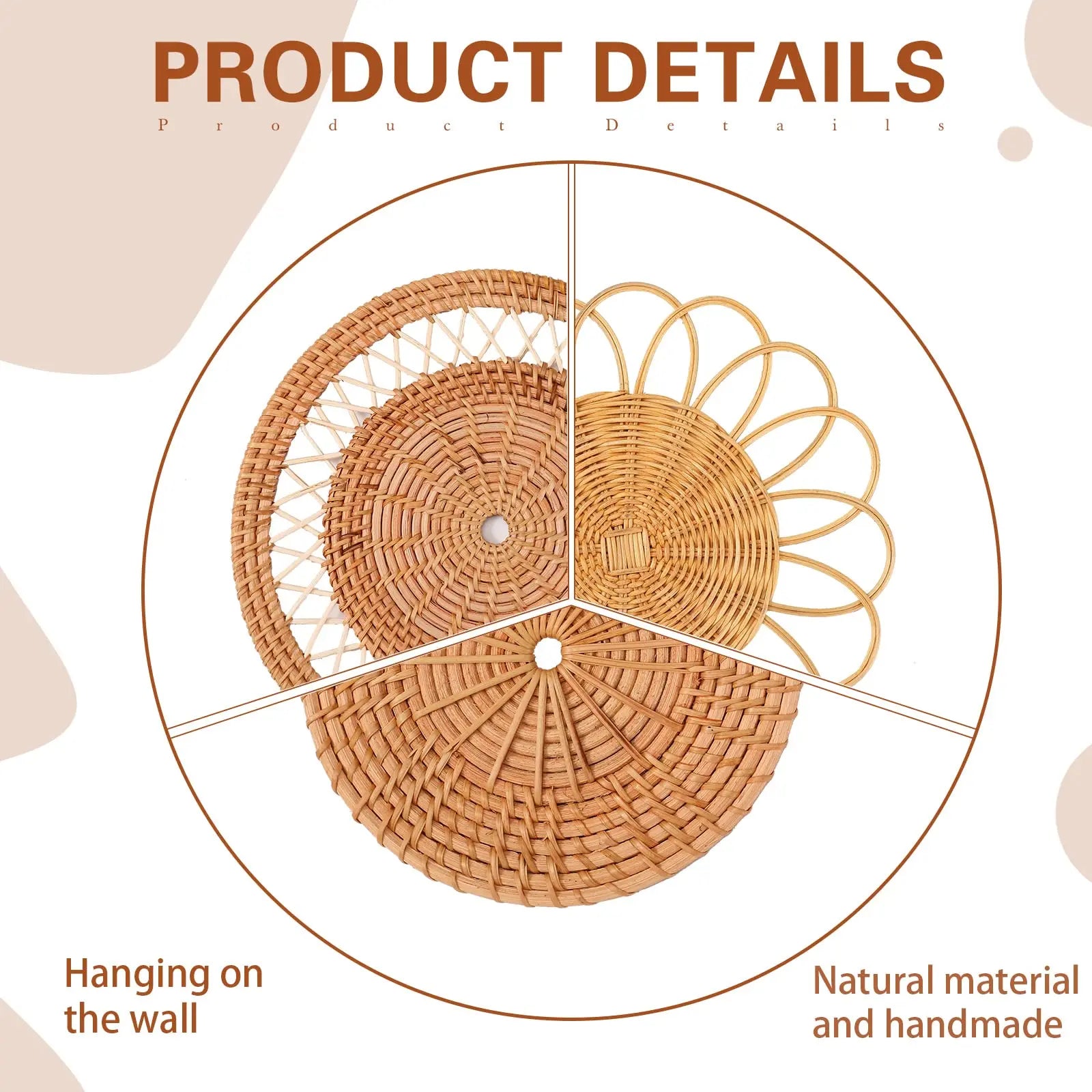 Composition murale avec paniers rotin dans un salon moderne