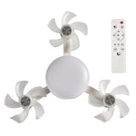 ventilateur lumière intégrée moderne blanc contemporain télécommande interrupteur muralModes lumière blanc neutre chaud
