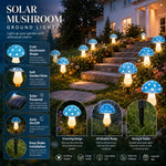 lumière solaire champignon 10 20 led bleu vert rouge orange points blancs moderneextérieurDecorationNoël