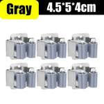 organisateur mural support balai serpillière acier inoxydable clips fixation moderne rangement crochets transparent