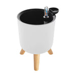 Pot plante auto arrosant moderne blanc indicateur niveau eau fleur verte rond