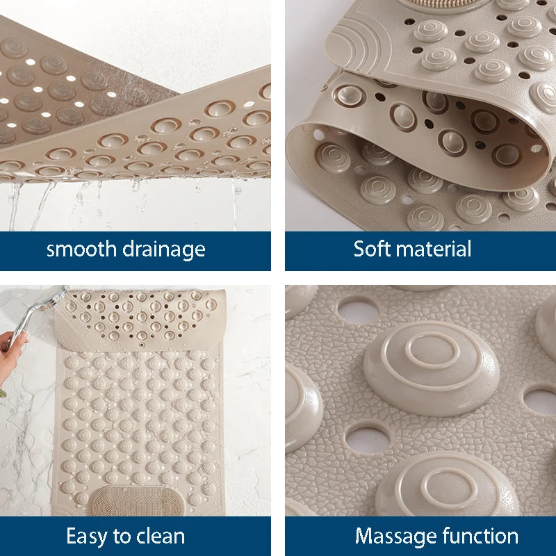 Tapis de bain bleu antidérapant pour salle de bain