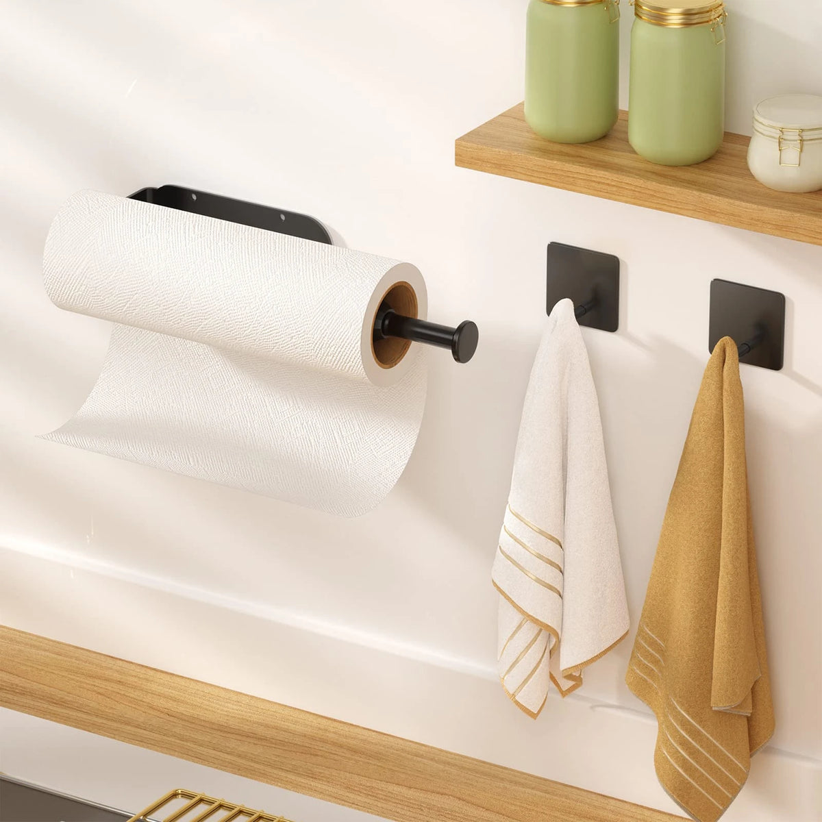porte papier toilette mural métal inoxydable moderne minimaliste adhésive respectueux environnement