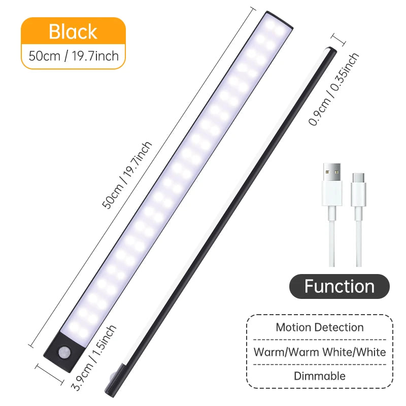 veilleuse led 10 20 30 40 60cm adhésive sans fil capteur mouvement blanc moderne