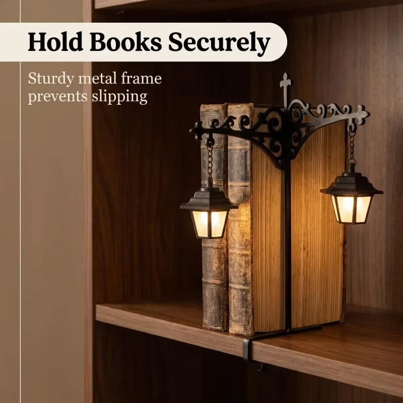 lampe vintage lanterne bibliothèque éclairage étagère gothique décoration livres đèn
