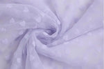 tissu polyester tulle guipure dentelle coeurs blancs transparent robe mariage délicate romantique 150cm rouge
